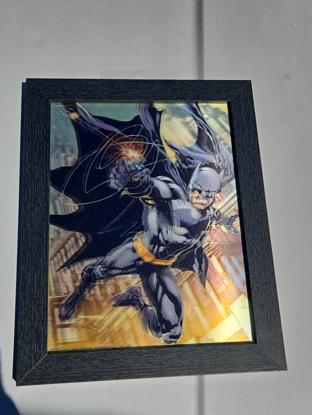 Batman Framed Art Print - Black and Yellow Halogram.